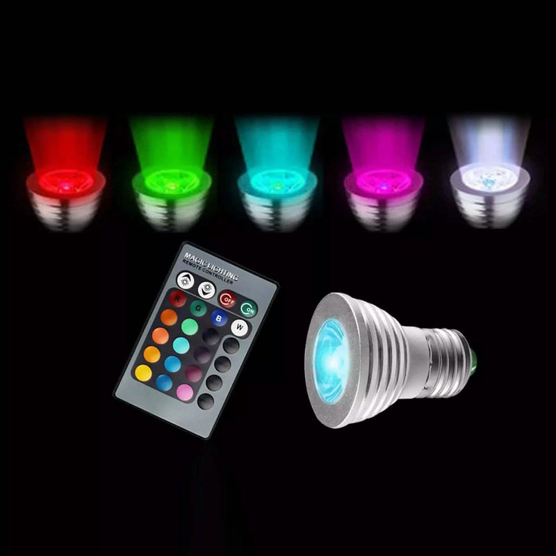 4-Pack: Magic Light LED Light Bulb (E27 3W) with Remote - 16 Colors Indoor Lighting - DailySale