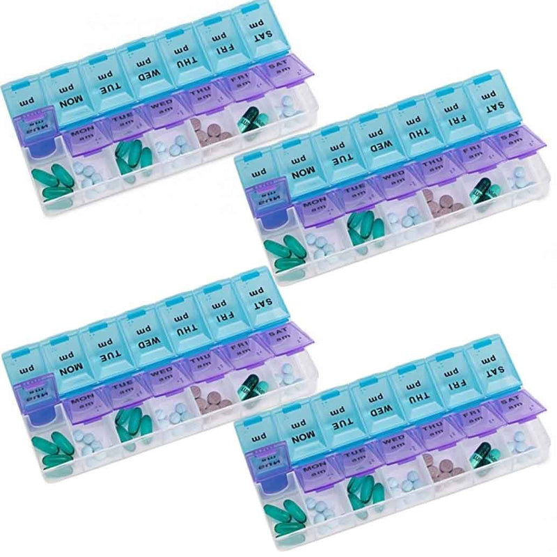 4-Pack: MEDca Weekly Pill Organizer, Twice-a-Day Wellness - DailySale