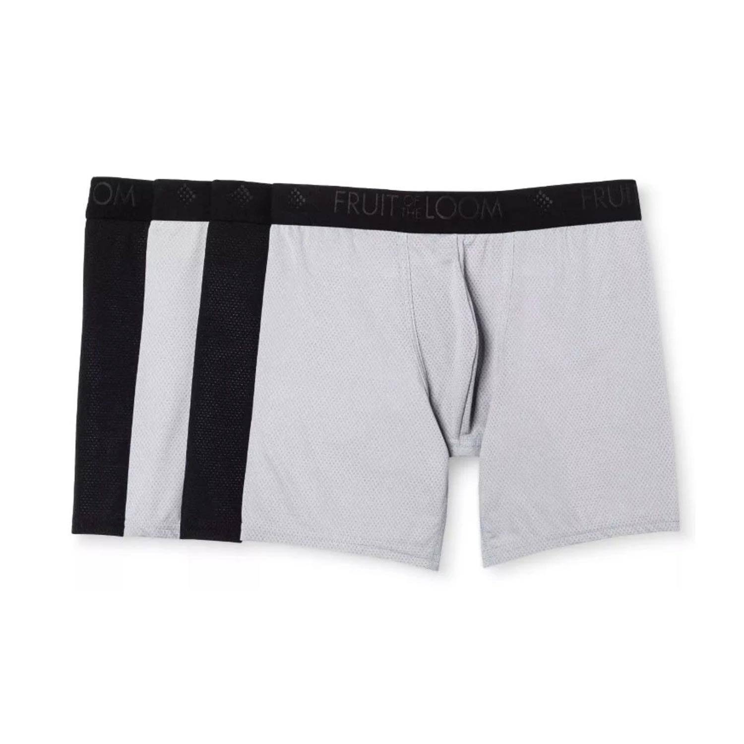 4-Pack: Men's Fruit of the Loom Breathable Micro-Mesh Boxer Briefs Men's Apparel - DailySale