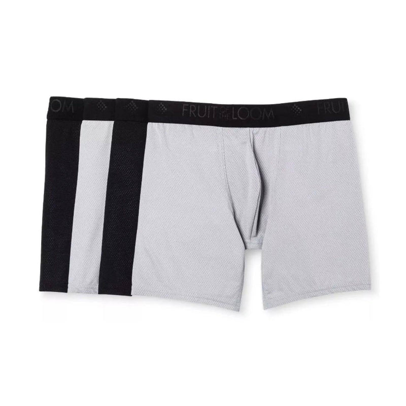 4-Pack: Men's Fruit of the Loom Breathable Micro-Mesh Boxer Briefs