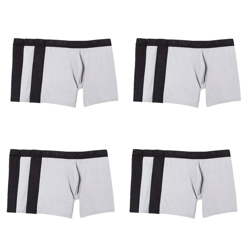 Fruit of the Loom Mens' Low Rise Boxer Briefs, 4-Pack