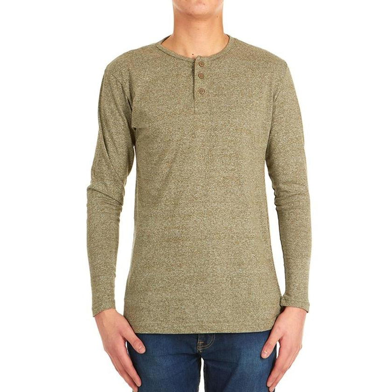4-Pack: Men's Long-Sleeve Marled Henley Shirts - Size: Medium Men's Apparel - DailySale