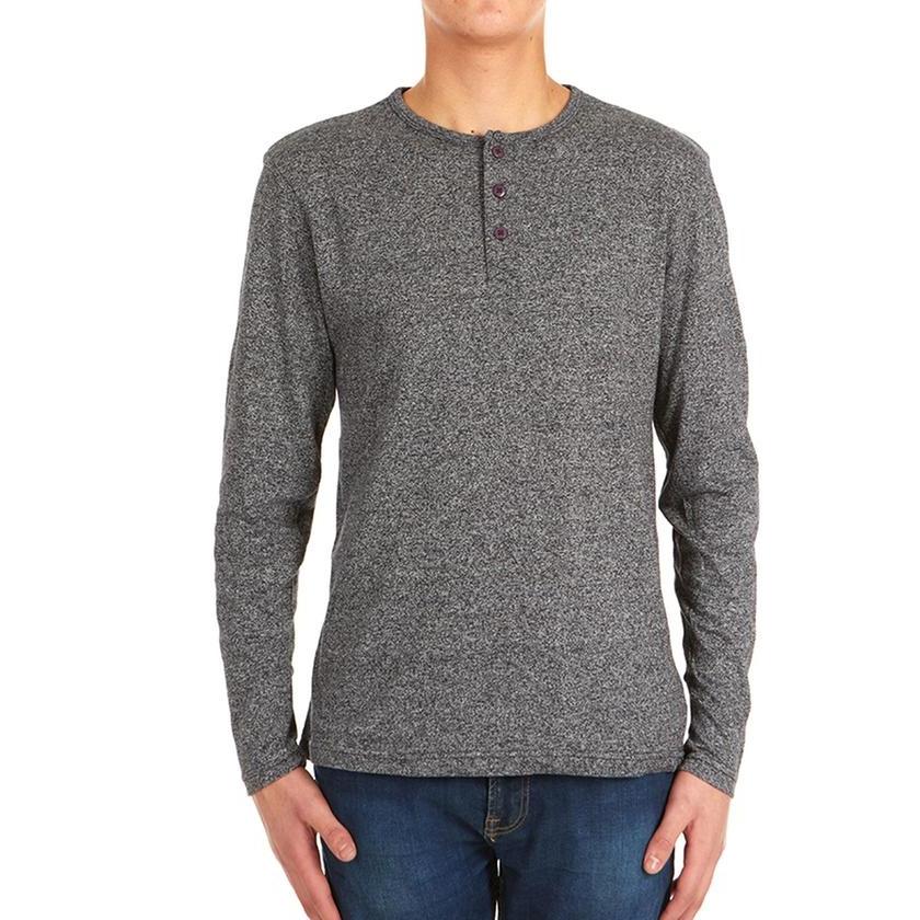 4-Pack: Men's Long-Sleeve Marled Henley Shirts - Size: Medium Men's Apparel - DailySale