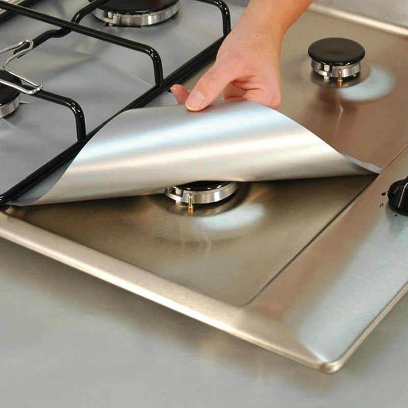 4-Pack: Nonstick Reusable Aluminum Gas Stove Covers Kitchen Essentials - DailySale
