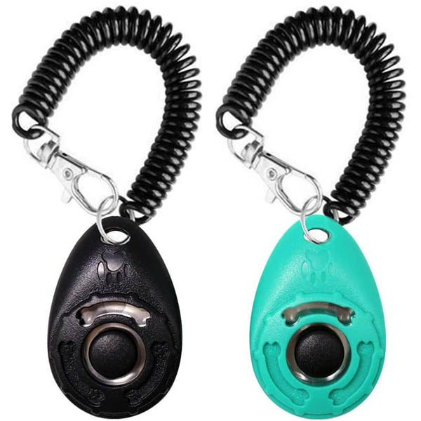 4-Pack: OYEFLY Dog Training Clicker with Wrist Strap Pet Supplies Black/Lake Blue - DailySale