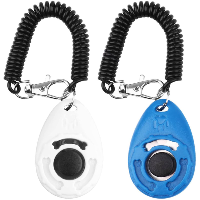 4-Pack: OYEFLY Dog Training Clicker with Wrist Strap Pet Supplies Blue/White - DailySale