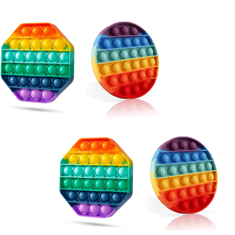 4-Pack: Rainbow Pop-It Bubble Popper Toys & Games - DailySale