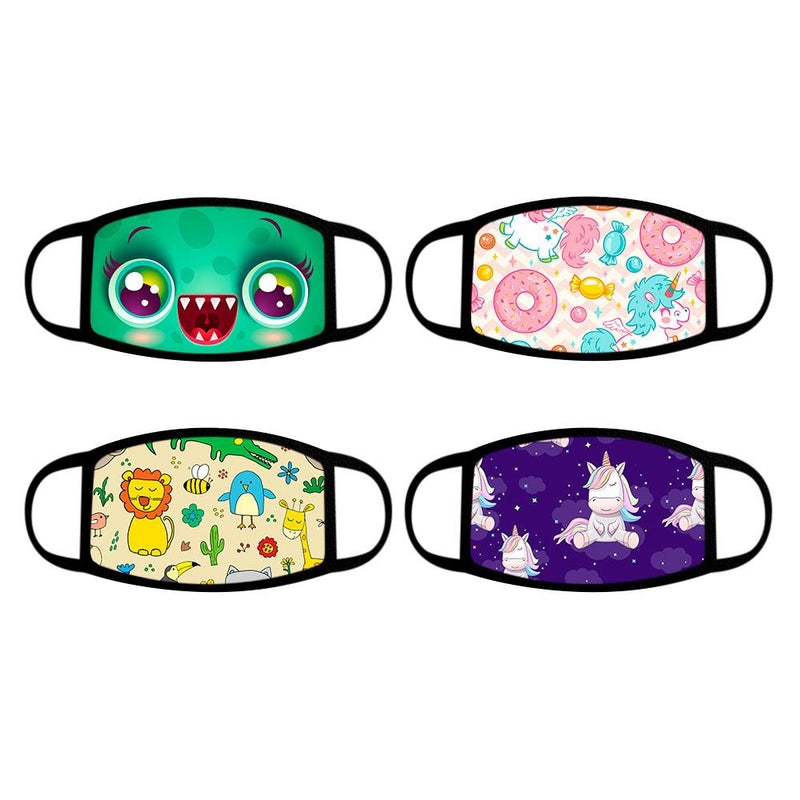 4-Pack: Reusable Cotton Face Mask Wellness & Fitness Fun With Kids - DailySale