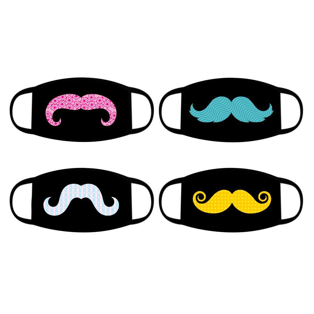 4-Pack: Reusable Cotton Face Mask Wellness & Fitness Mustache - DailySale