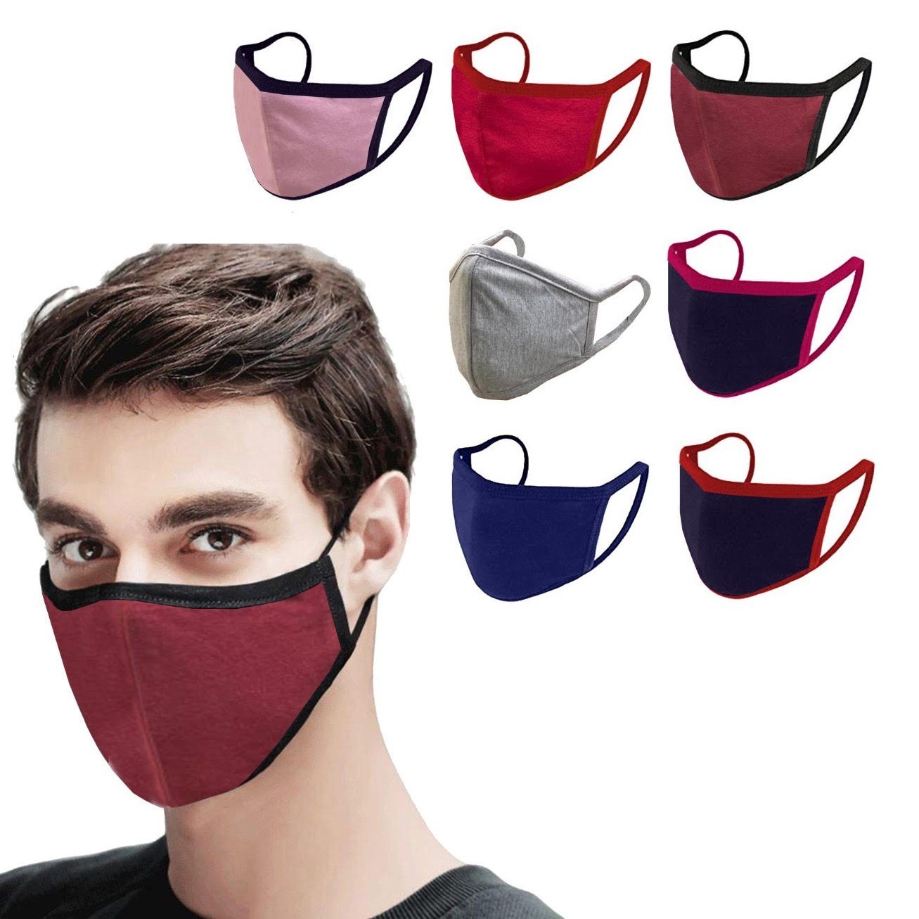 4-Pack: Reusable & Washable 2 Ply Soft Cotton Fabric Masks Face Masks & PPE - DailySale