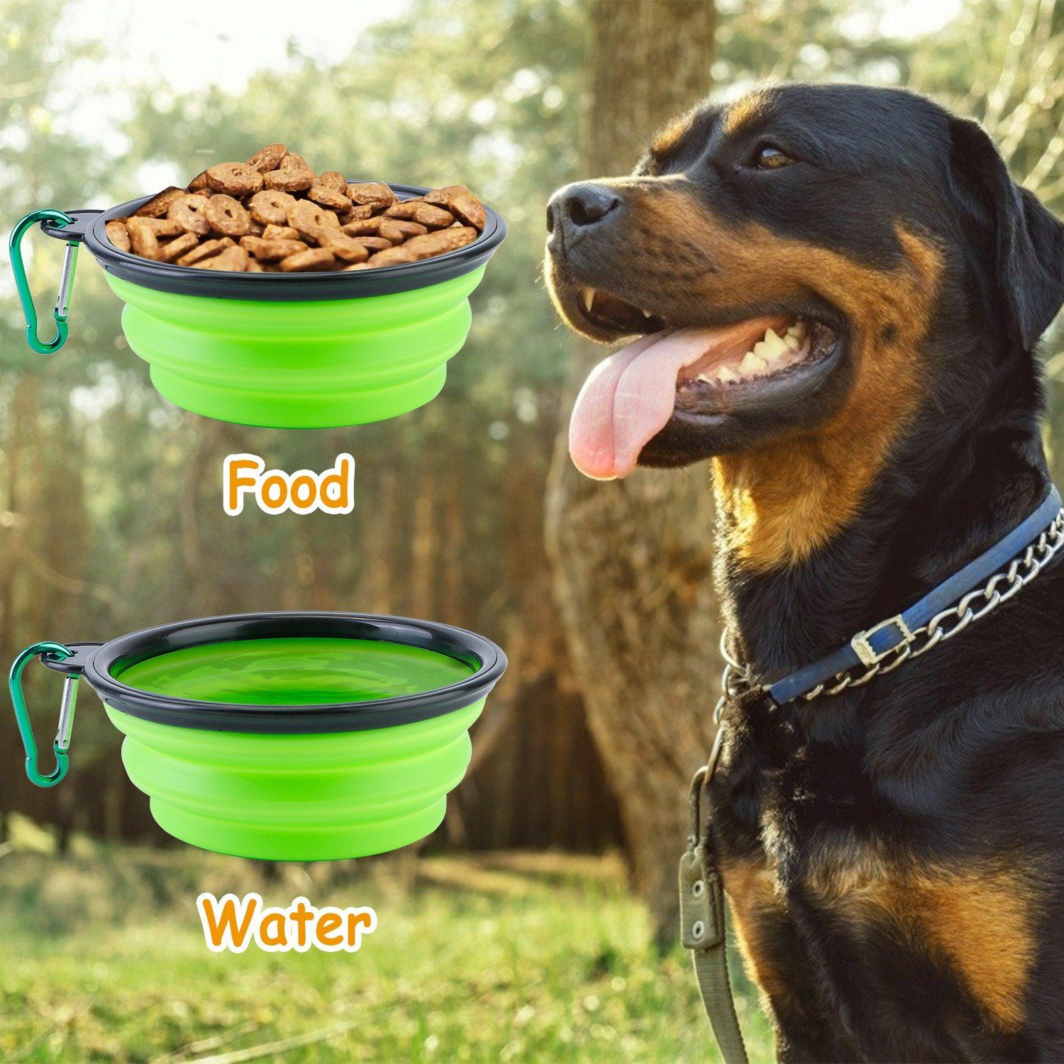 4-Pack: Silicone Collapsible Dog or Cat Food Water Bowl Pet Supplies - DailySale