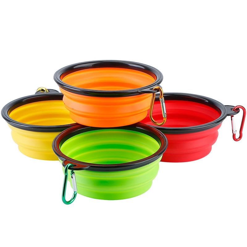 4-Pack: Silicone Collapsible Dog or Cat Food Water Bowl Pet Supplies - DailySale