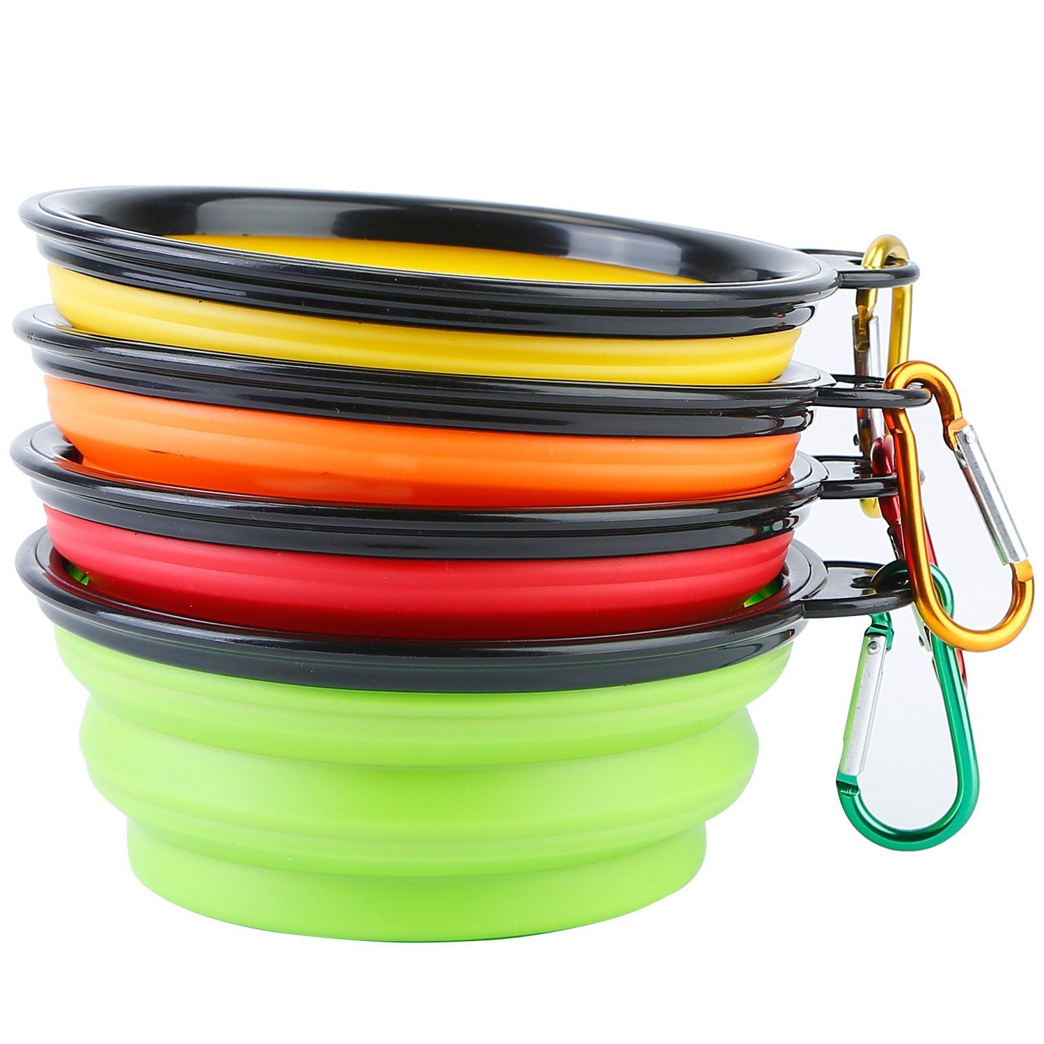 4-Pack: Silicone Collapsible Dog or Cat Food Water Bowl Pet Supplies - DailySale