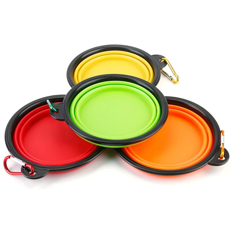 4-Pack: Silicone Collapsible Dog or Cat Food Water Bowl Pet Supplies - DailySale