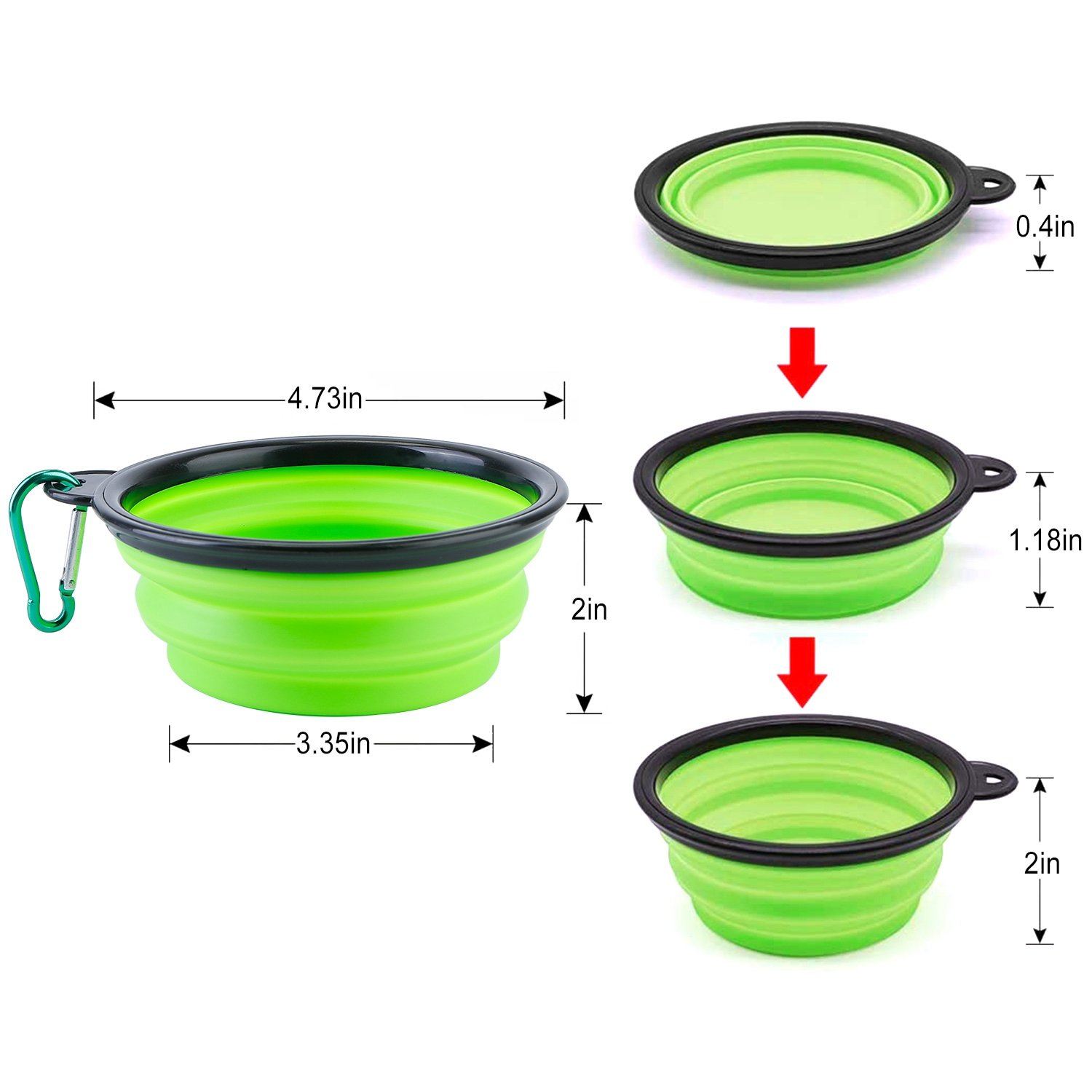 4-Pack: Silicone Collapsible Dog or Cat Food Water Bowl Pet Supplies - DailySale