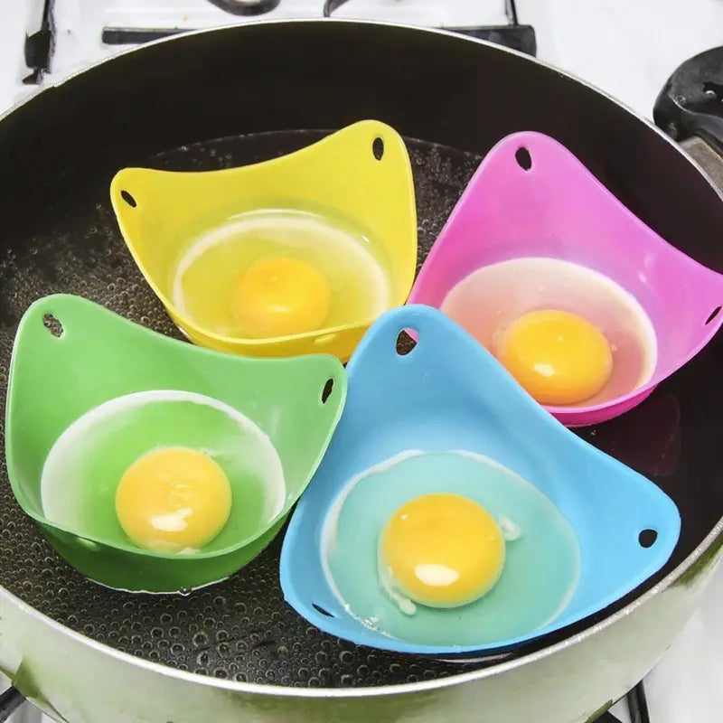 4 Pack Egg Poacher, BPA Free Silicone Egg Poachers, Egg Cups for