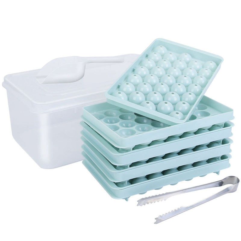 Ice Tray Ice Cube Tray with Lid, Mold and Bin - 64 Ice Cube Molds & Trays,  Ice trays for freezer with bin, ice tray with storage bin, ice maker tray
