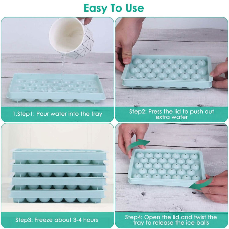 4-Pack: Small Ice Cube Maker Mold with Lid Bin Kitchen Tools & Gadgets - DailySale