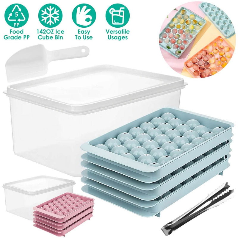 4-Pack: Small Ice Cube Maker Mold with Lid Bin Kitchen Tools & Gadgets - DailySale