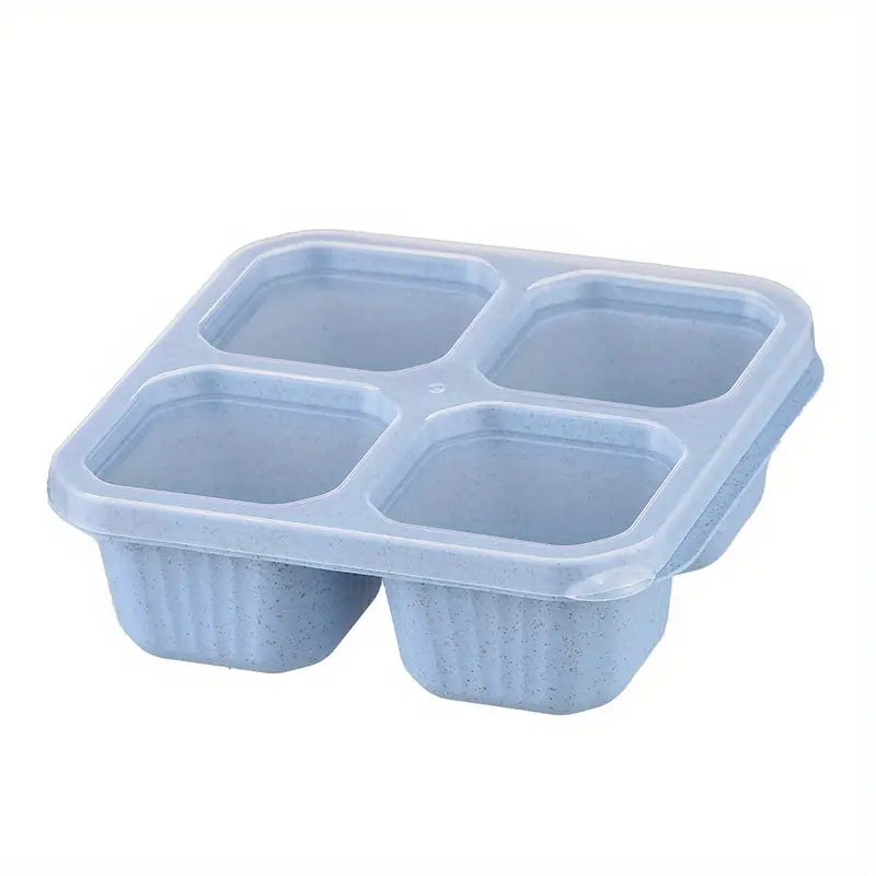 4-Pack: Snack Container With 4 Compartments, Divided Bento Lunch Box With Transparent Lids Kitchen Storage - DailySale