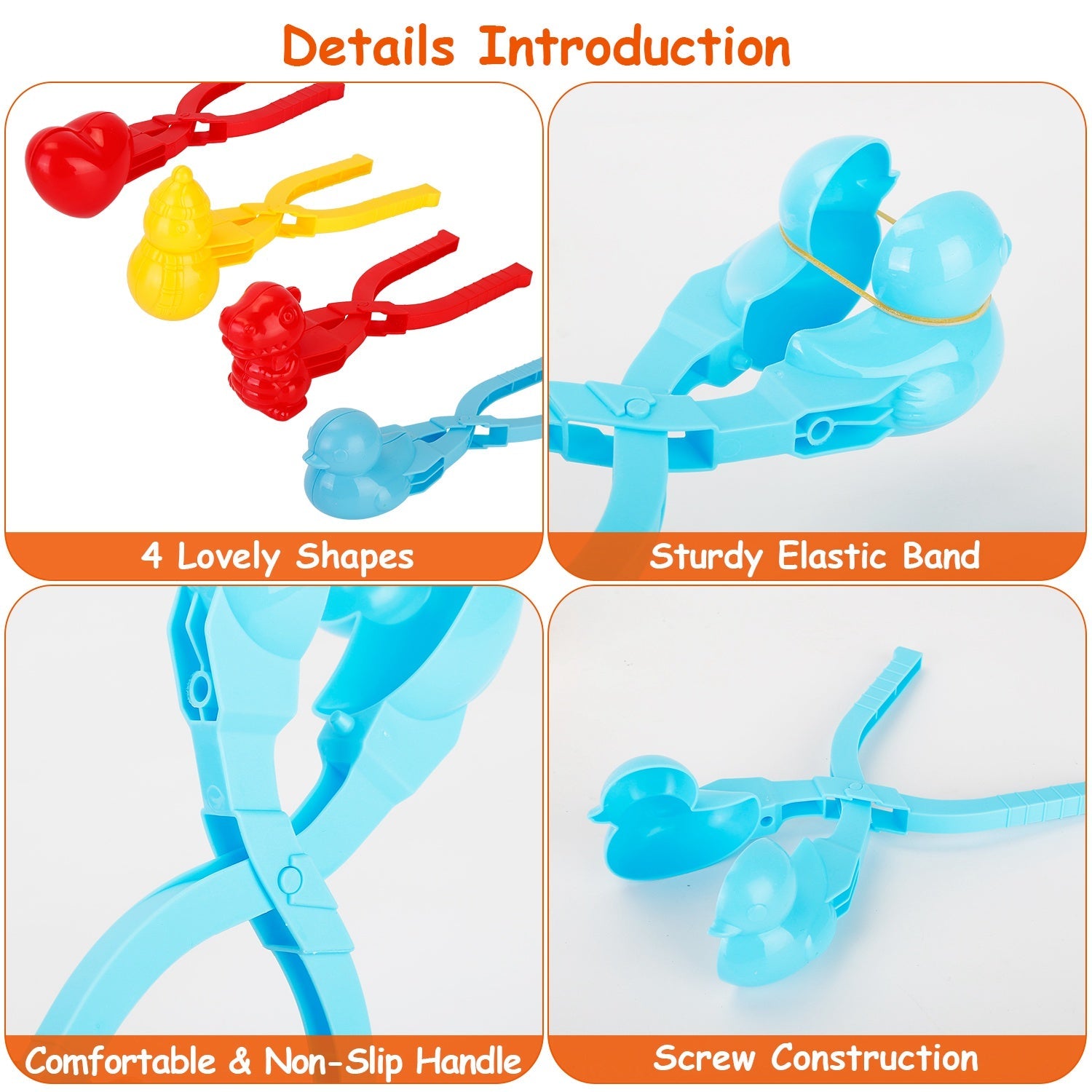 4-Pack: Snowball Makers Set Clip Snow Molds Toys & Games - DailySale