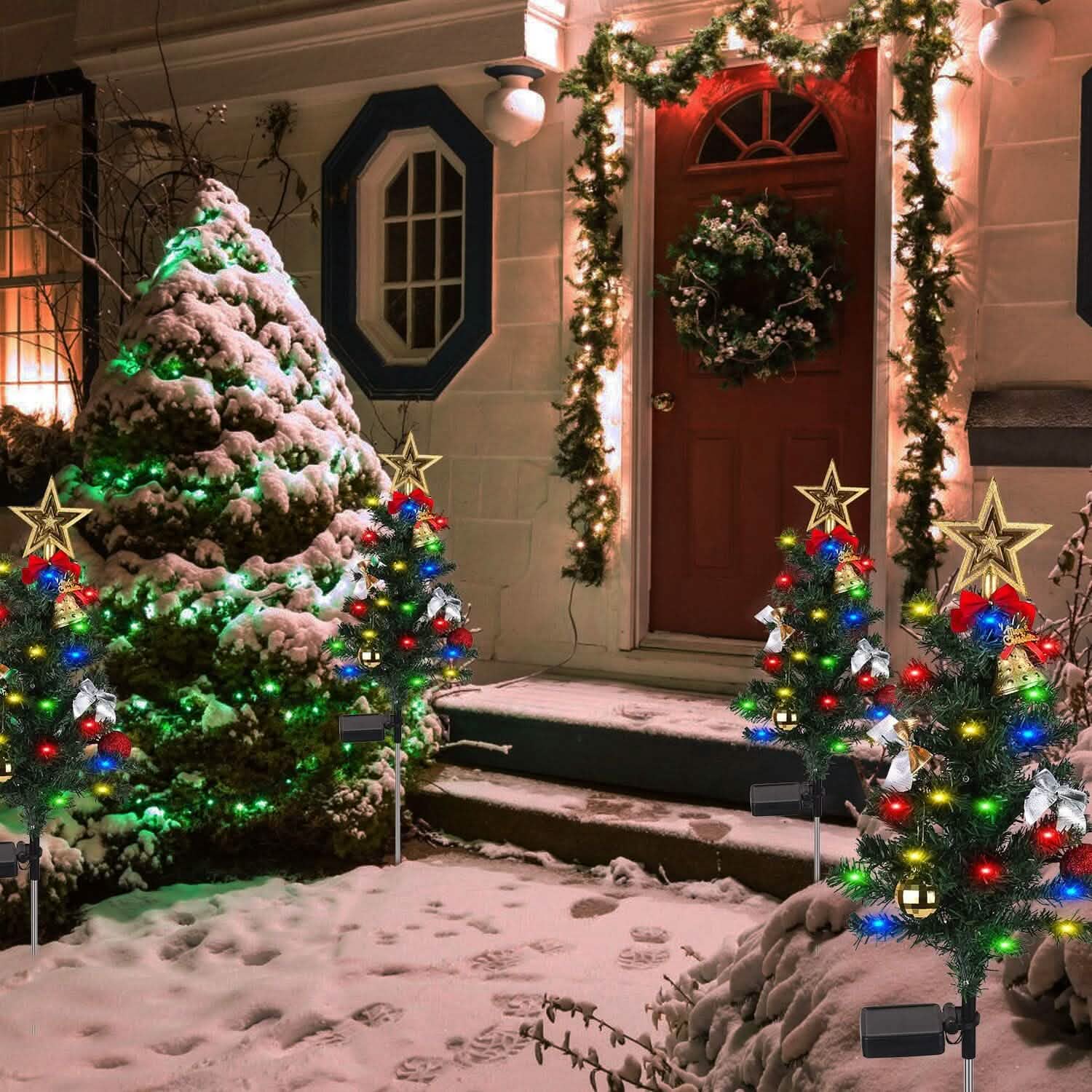 4-Pack: Solar Christmas Tree Lights Garden Decorations Holiday Decor & Apparel - DailySale