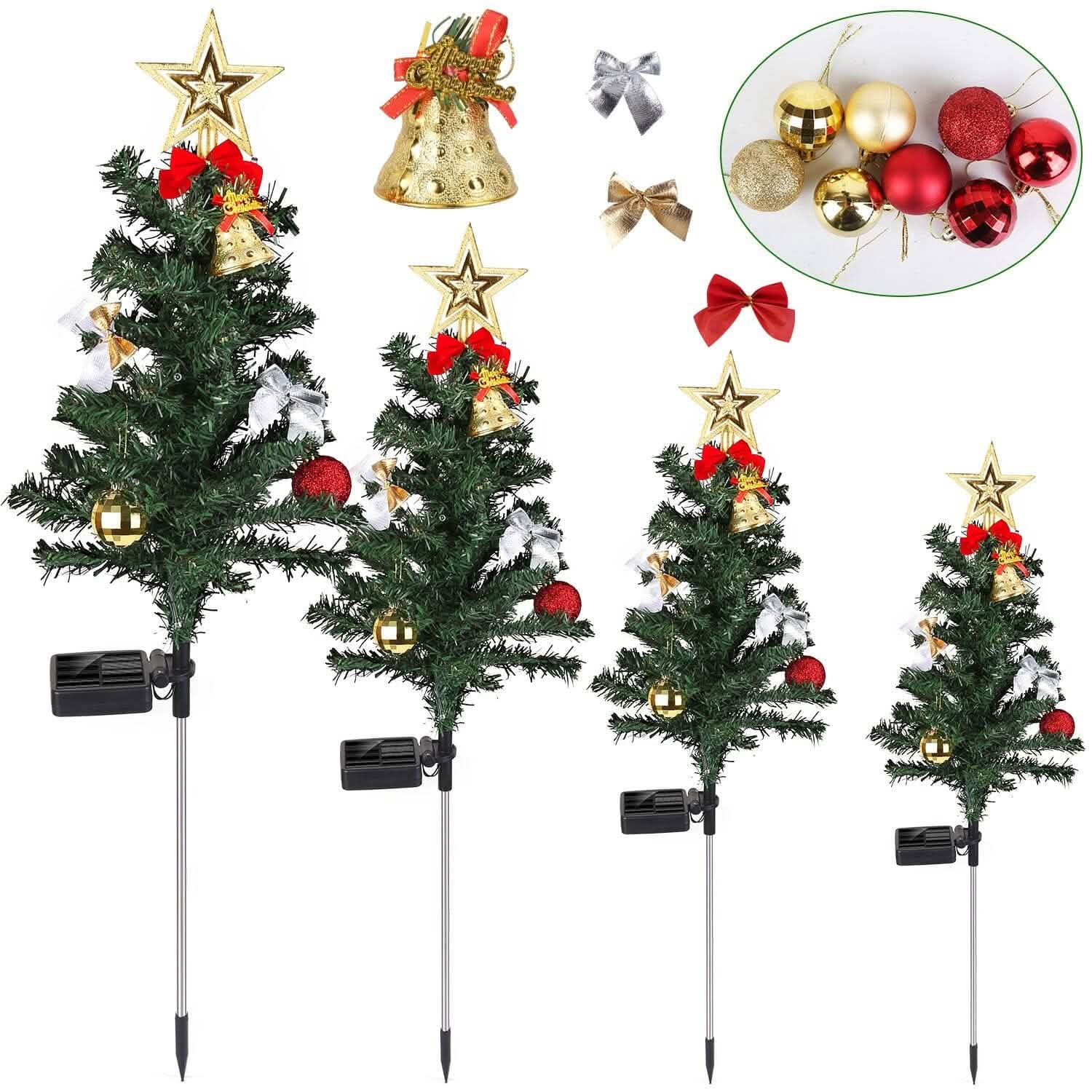 4-Pack: Solar Christmas Tree Lights Garden Decorations Holiday Decor & Apparel - DailySale