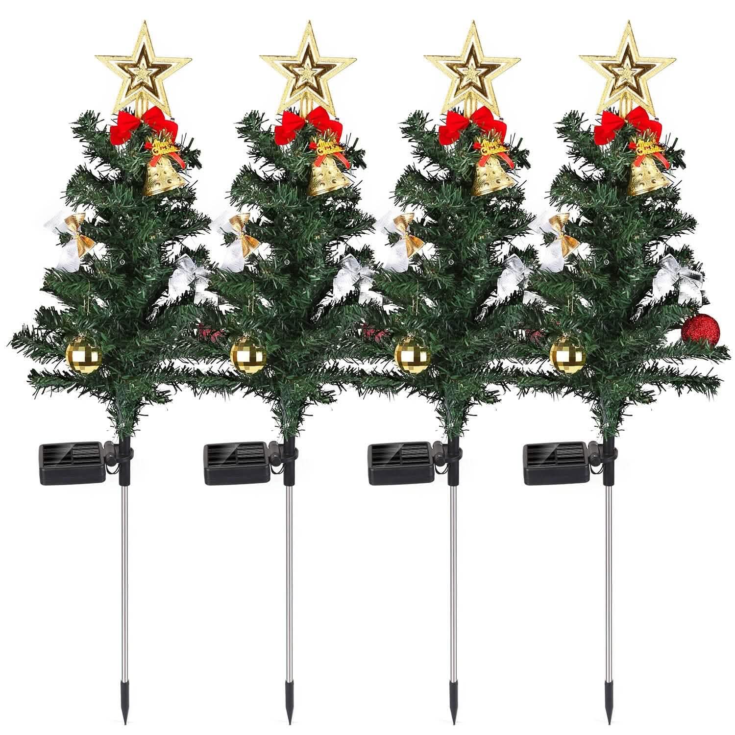 4-Pack: Solar Christmas Tree Lights Garden Decorations Holiday Decor & Apparel - DailySale