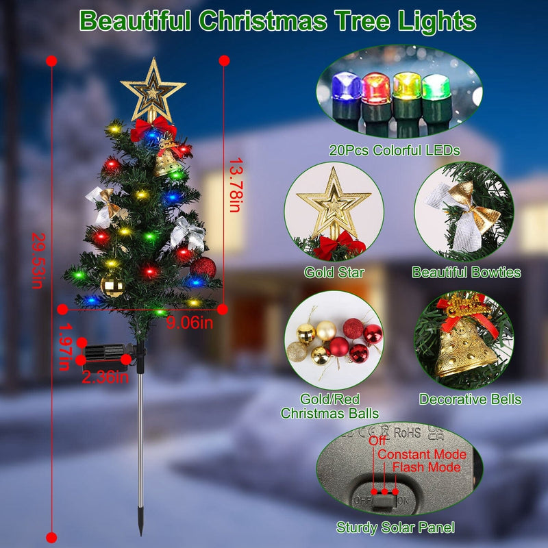 4-Pack: Solar Christmas Tree Lights Garden Decorations Holiday Decor & Apparel - DailySale