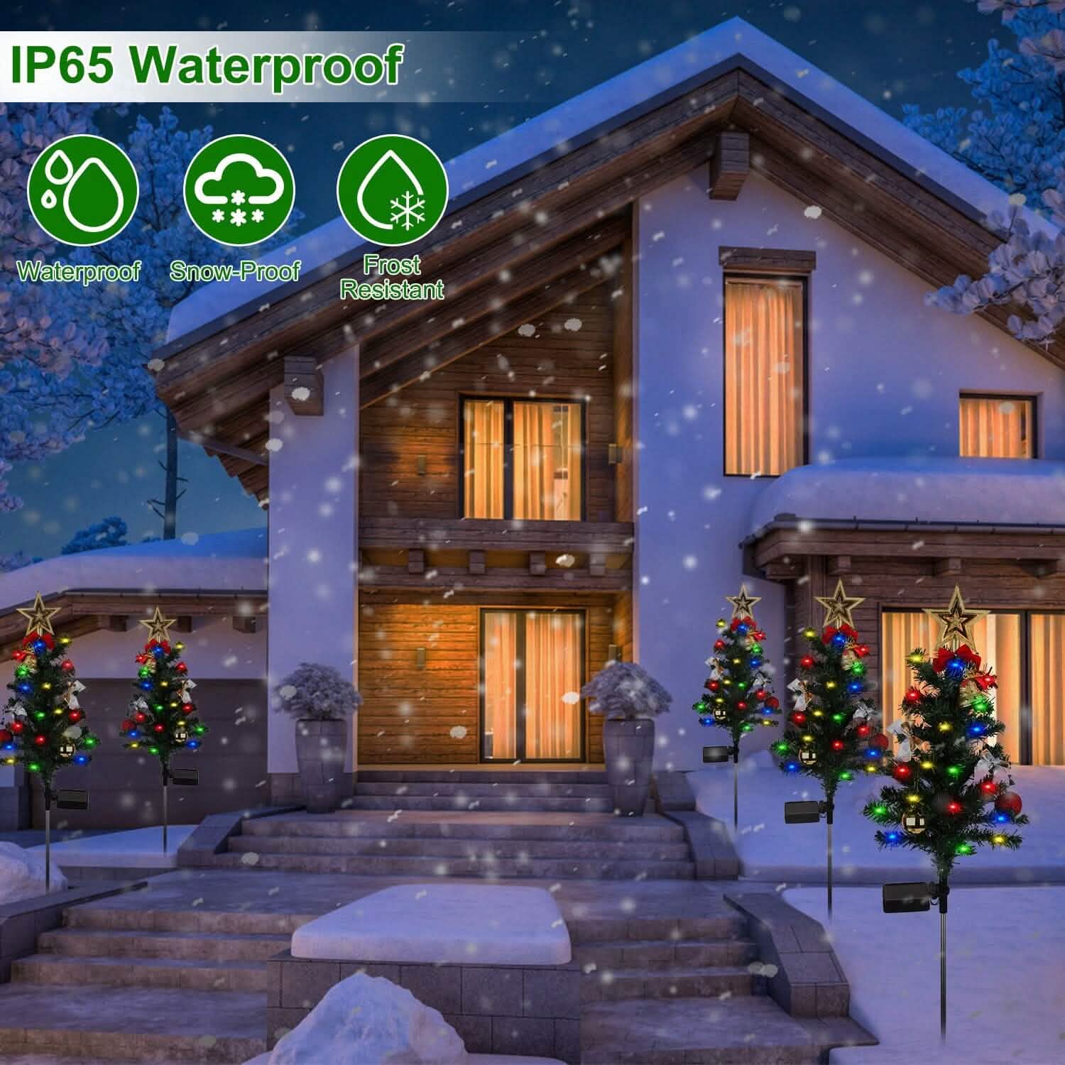 4-Pack: Solar Christmas Tree Lights Garden Decorations Holiday Decor & Apparel - DailySale