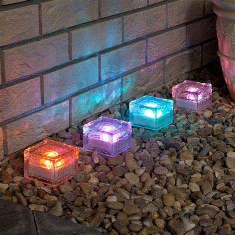 4-Pack: Solar Glass Brick Light Outdoor Lighting - DailySale