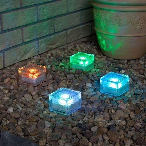 4-Pack: Solar Glass Brick Light Outdoor Lighting - DailySale