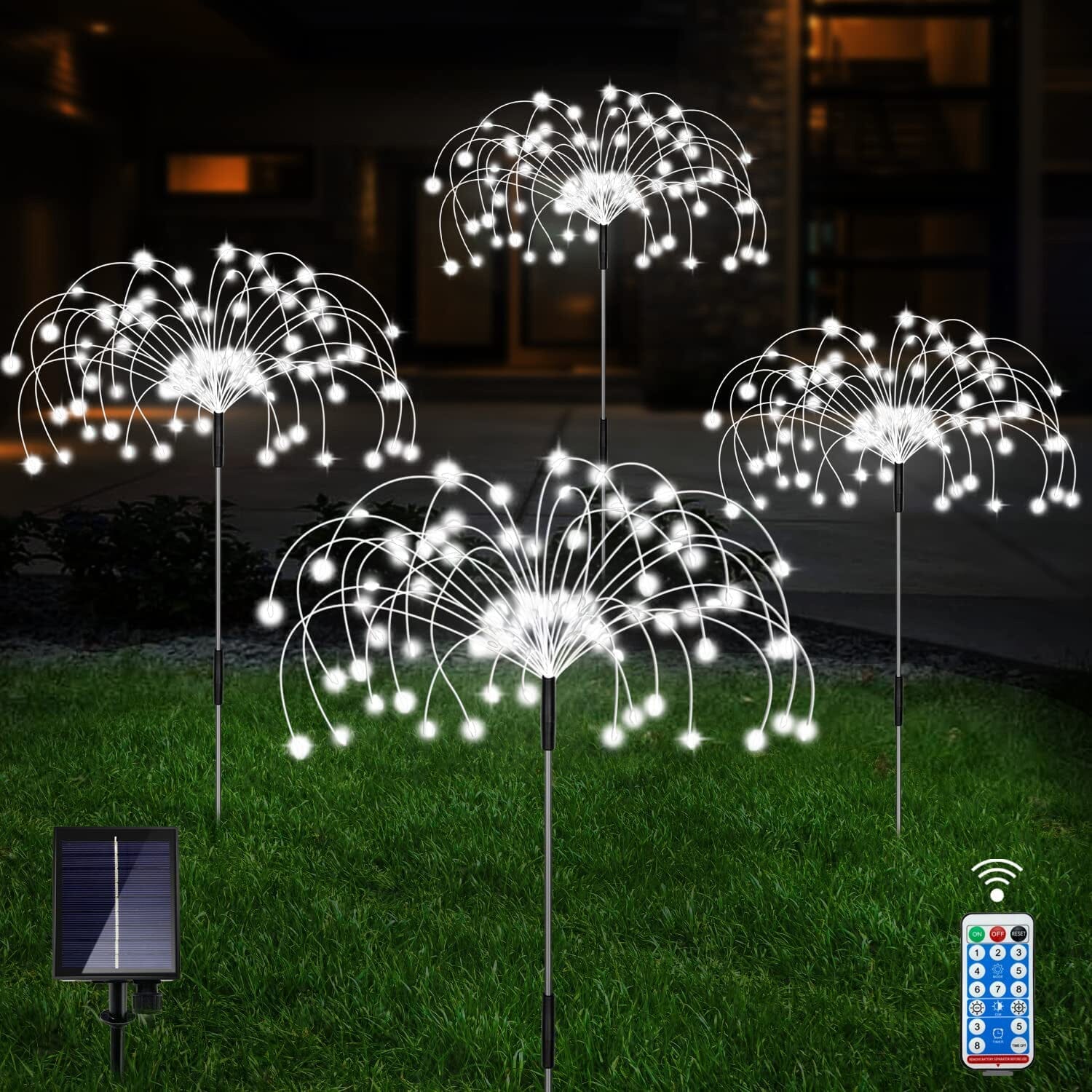 4-Pack: Solar Lights Outdoor, Warm White Garden Lights Outdoor Lighting Cool White - DailySale