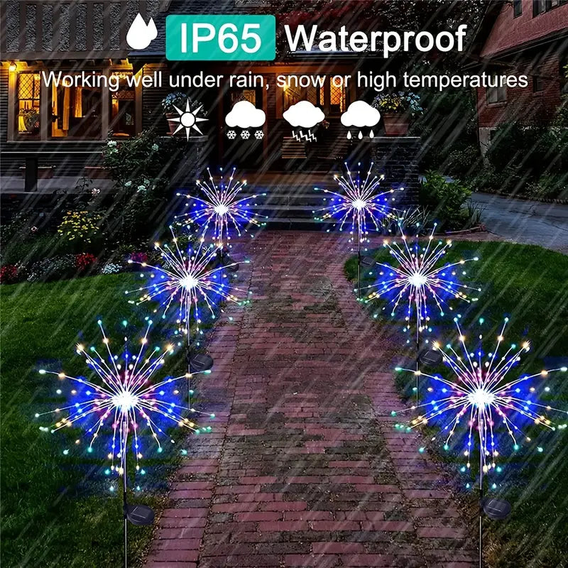 4-Pack: Solar Lights Outdoor, Warm White Garden Lights Outdoor Lighting - DailySale