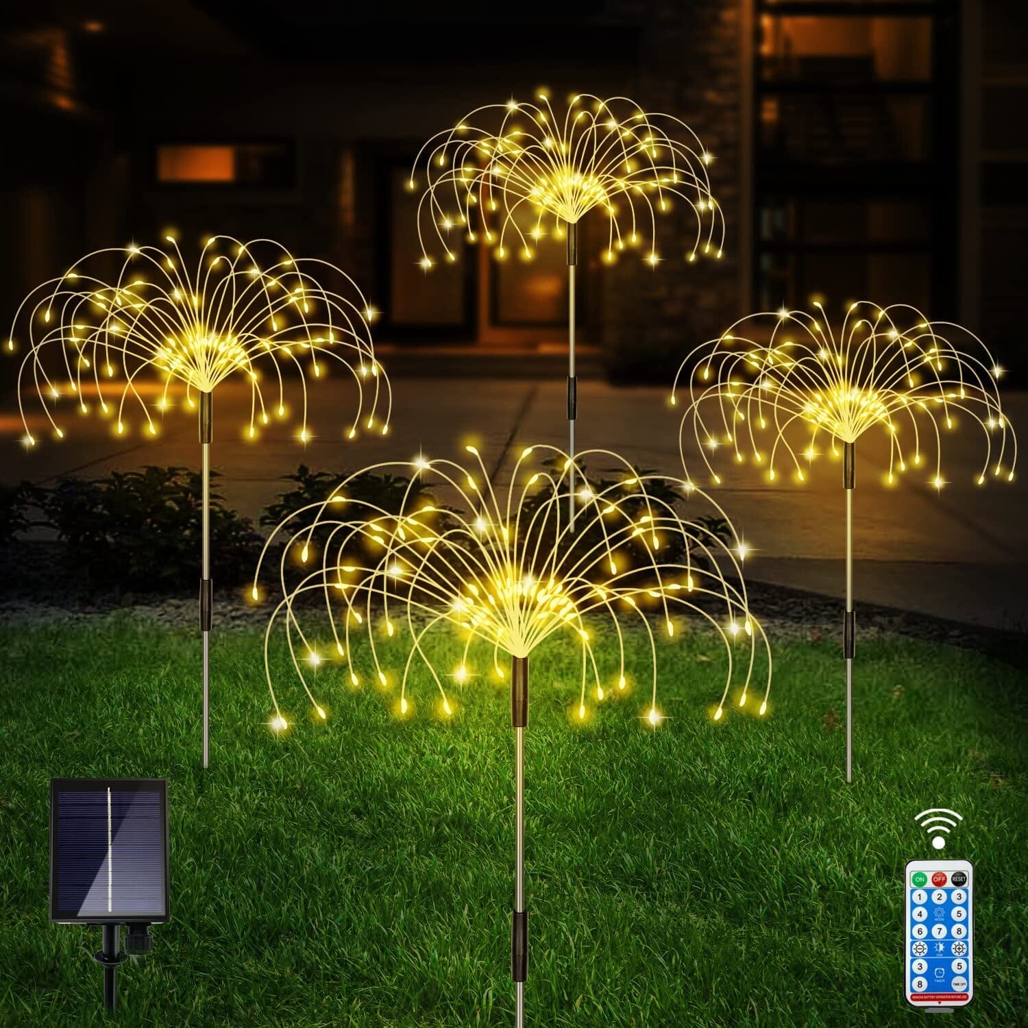 4-Pack: Solar Lights Outdoor, Warm White Garden Lights Outdoor Lighting Warm White - DailySale