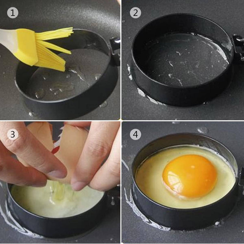 4-Pack: Stainless Steel Egg Non-Stick Omelet Ring Kitchen Tools & Gadgets - DailySale