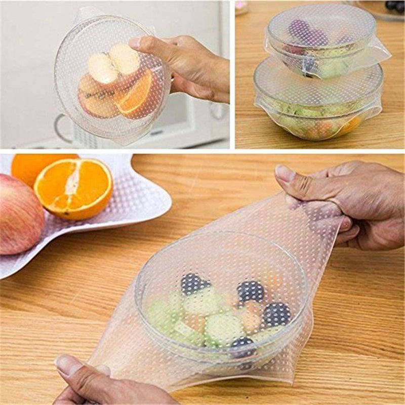 4-Pack: Stretch and Fresh Re-usable Food Wraps Kitchen Essentials - DailySale
