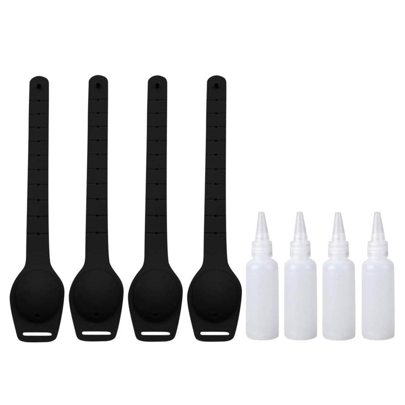 4-Pack: Travel Silicone Hand Sanitizer Bracelet Face Masks & PPE Black - DailySale