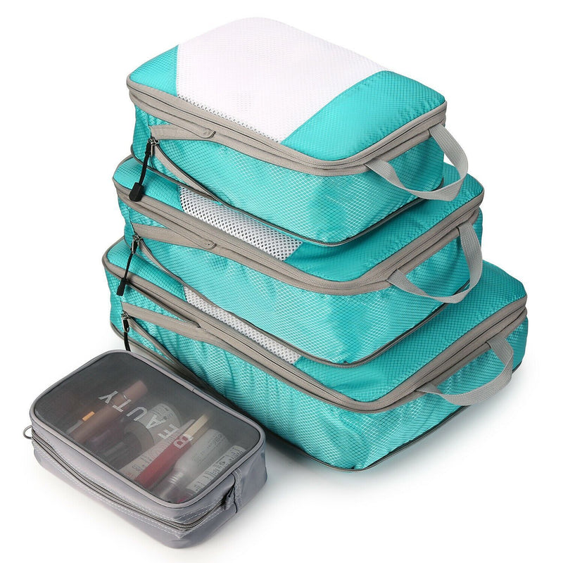 4-Pack: Travel Suitcase Storage Bag Set Bags & Travel Blue - DailySale