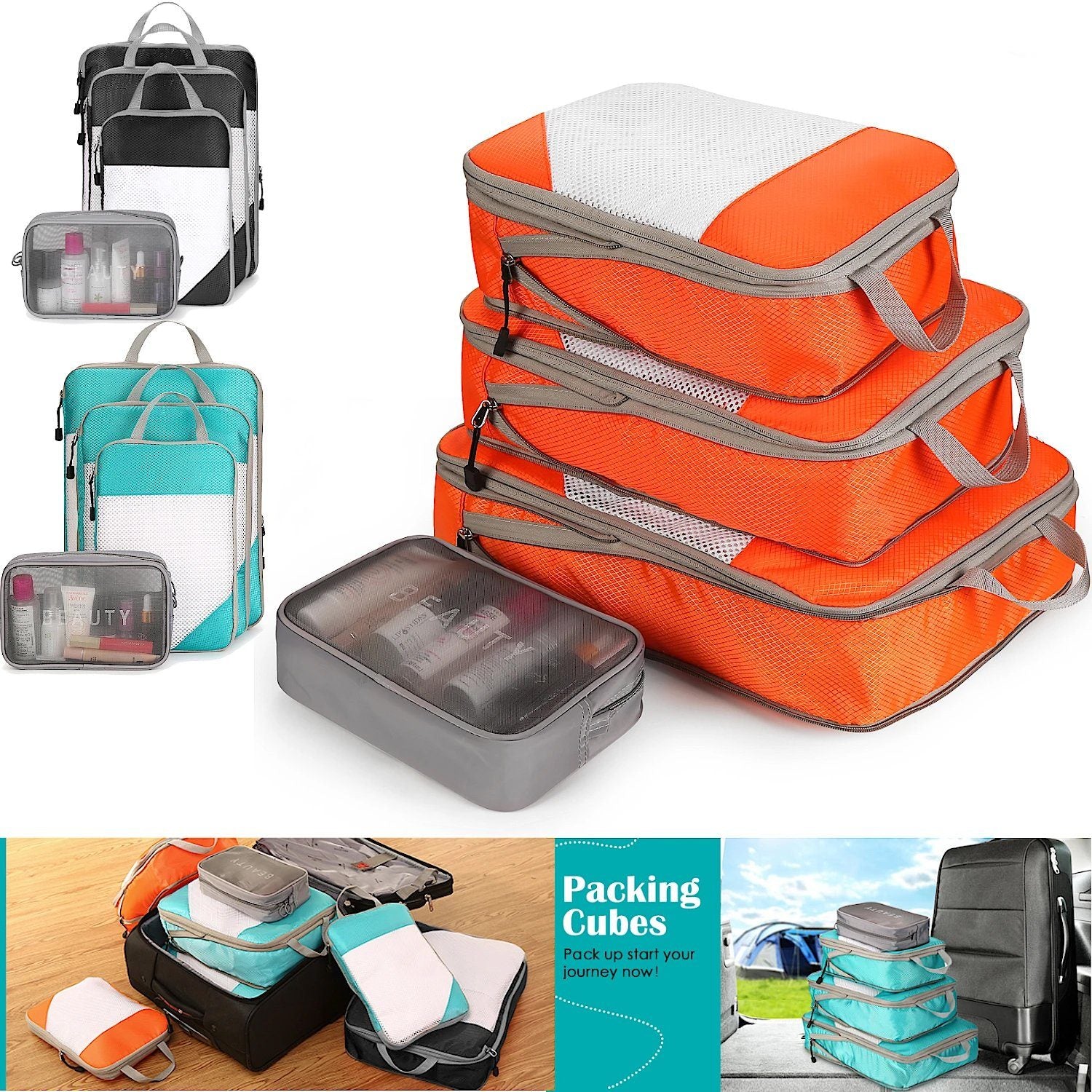 4-Pack: Travel Suitcase Storage Bag Set Bags & Travel - DailySale