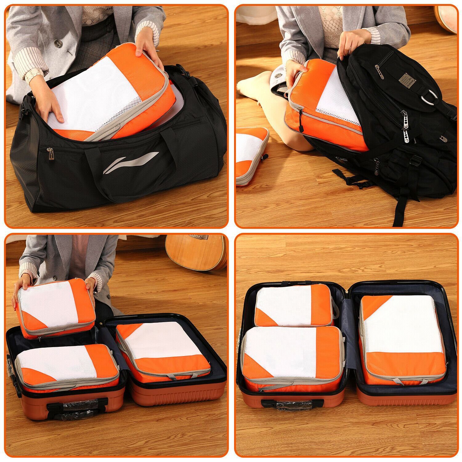 4-Pack: Travel Suitcase Storage Bag Set Bags & Travel - DailySale