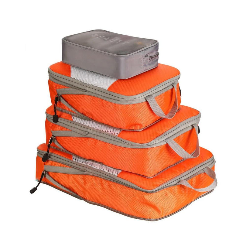 4-Pack: Travel Suitcase Storage Bag Set Bags & Travel Orange - DailySale