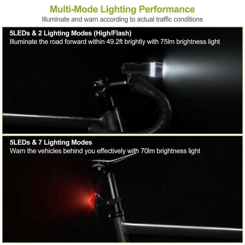 4-Pack: Universal Front Rear Bike Light Set Sports & Outdoors - DailySale