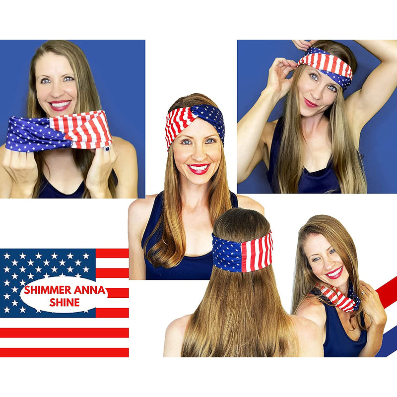 4-Pack: USA American Flag Headbands Women's Shoes & Accessories - DailySale