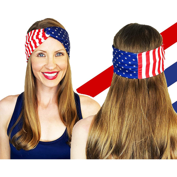 4-Pack: USA American Flag Headbands Women's Shoes & Accessories - DailySale