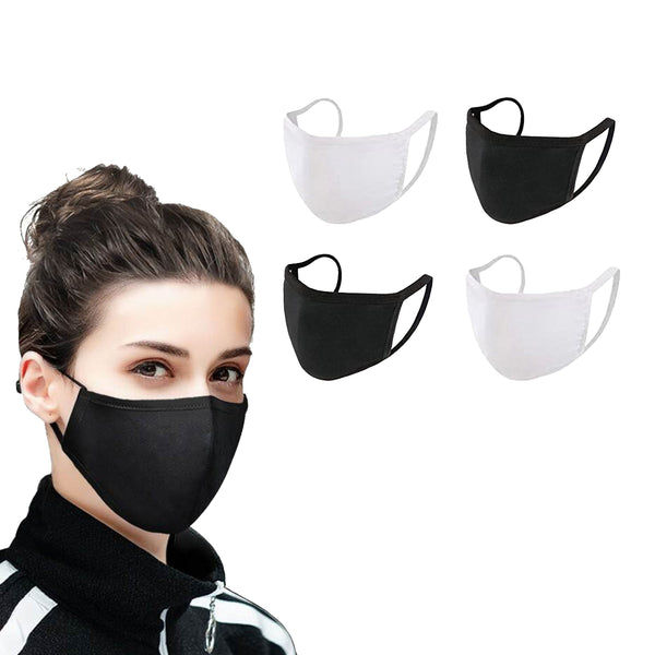4-Pack: Washable & Reusable 2-Ply Cotton Fabric Reversible Face Mask Face Masks & PPE - DailySale