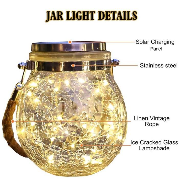 4-Pack: Waterproof Solar Powered Mason Jar Fairy Lights Garden & Patio - DailySale