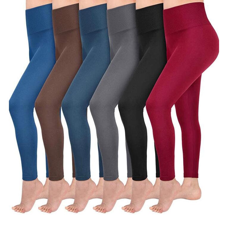 4-Pack: Women’s Fleece Lined Leggings High Waist (One Size) Women's Bottoms Assorted - DailySale