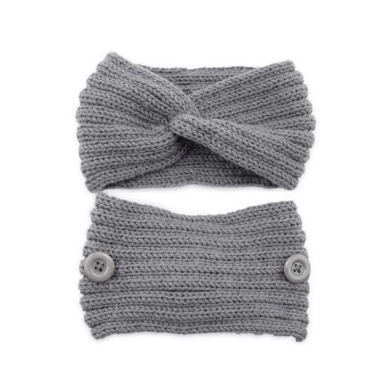 4-Pack: Women's Winter Headband and Ear Warmer with Buttons to Hold Mask