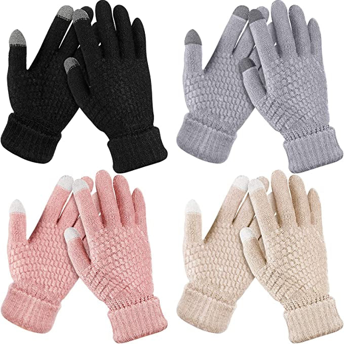 4-Pair: Women's Winter Touch Screen Gloves Warm Fleece Women's Shoes & Accessories - DailySale